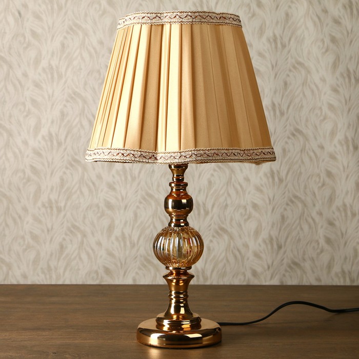 Лампа настольная "Вспышка" Е27 220В низ с подсветкой золото 47х28х28 см