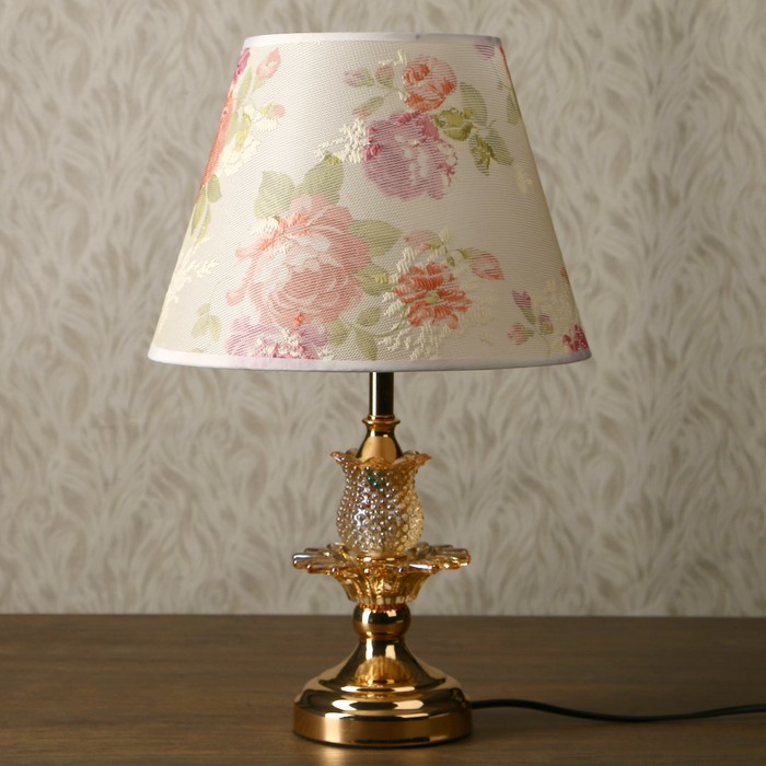 Лампа настольная "Золотой цветок" Е27 220В низ с подсветкой 47х28х28 см