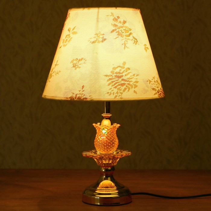 Лампа настольная "Золотой цветок" Е27 220В низ с подсветкой 47х28х28 см