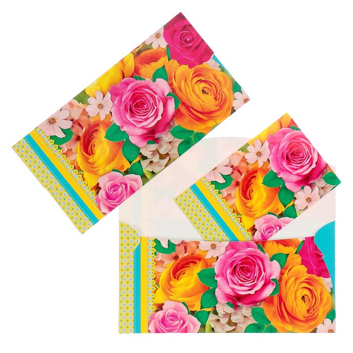 Конверт для денег "Универсальный" букет роз
