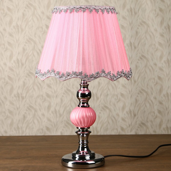 Лампа настольная "Розовая дымка" Е27 220В 43х25х25 см