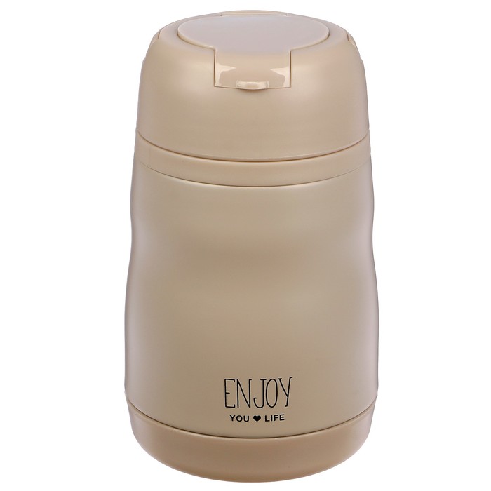 Ланч-бокс 0.5 л Enjoy, ложка в комп-те, 304 нерж сталь, держит тепло 8 ч, микс, 8.5х25 см