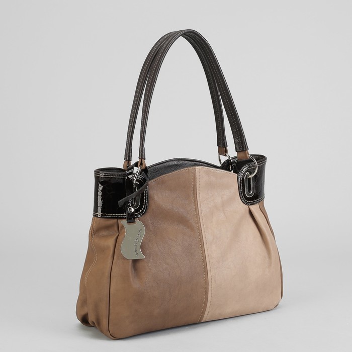 Сумка женская, отдел с перегородкой на молнии, наружный карман, цвет бежевый