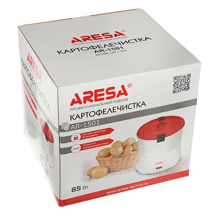Картофелечистка ARESA AR-1501, 85 Вт, до 1 кг, бело-красная