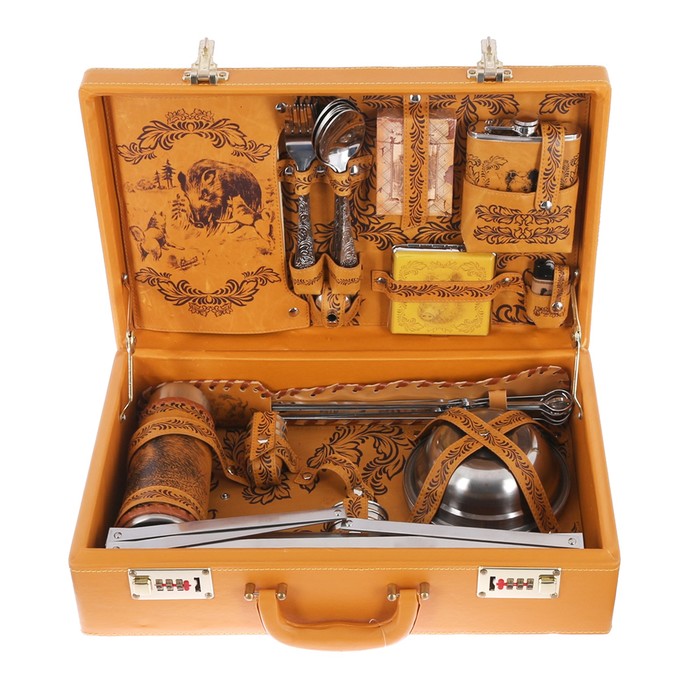 Набор в чемодане"Охота на кабана"УЦЕНКА (нет ножа)