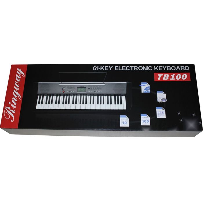 Синтезатор Ringway TB100 61 динамических клавиша, ЖК дисплей, полифония 32 ноты
