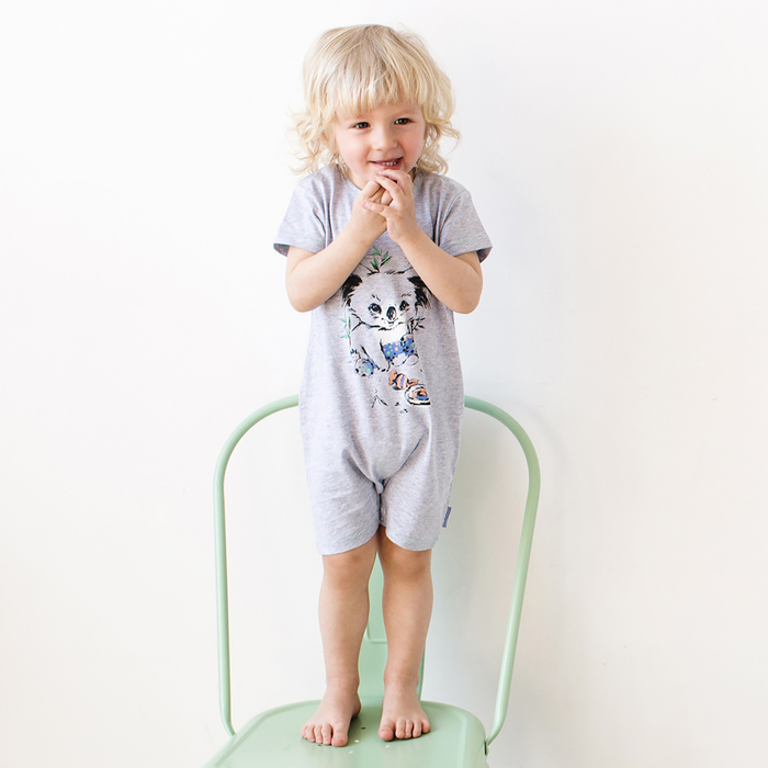 Полукомбинезон для мальчика, рост 74 см, цвет серый меланж 122-008-22