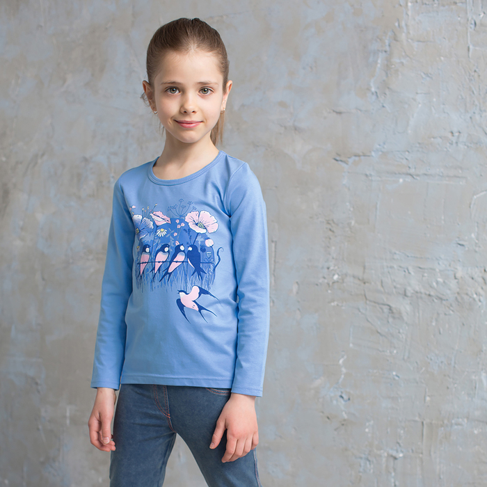 Джемпер для девочки, рост 140 см, цвет голубой 121-315-07