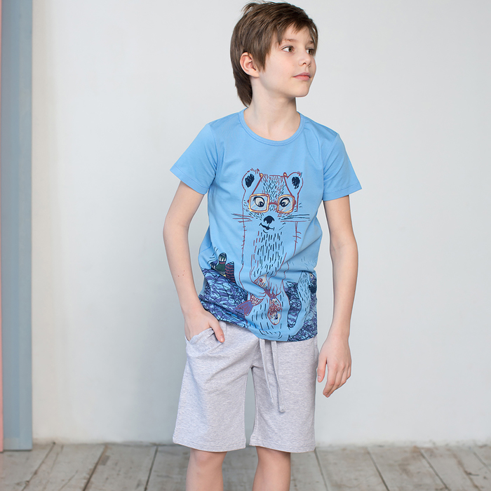 Шорты для мальчика, рост 116 см, цвет серый меланж 122-335-22