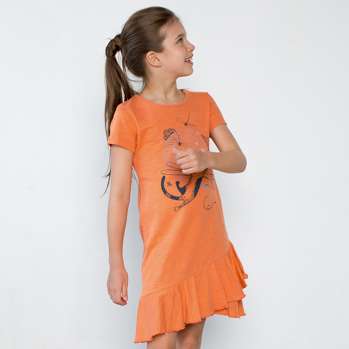 Платье для девочки, рост 110 см, цвет оранжевый 121-332-18