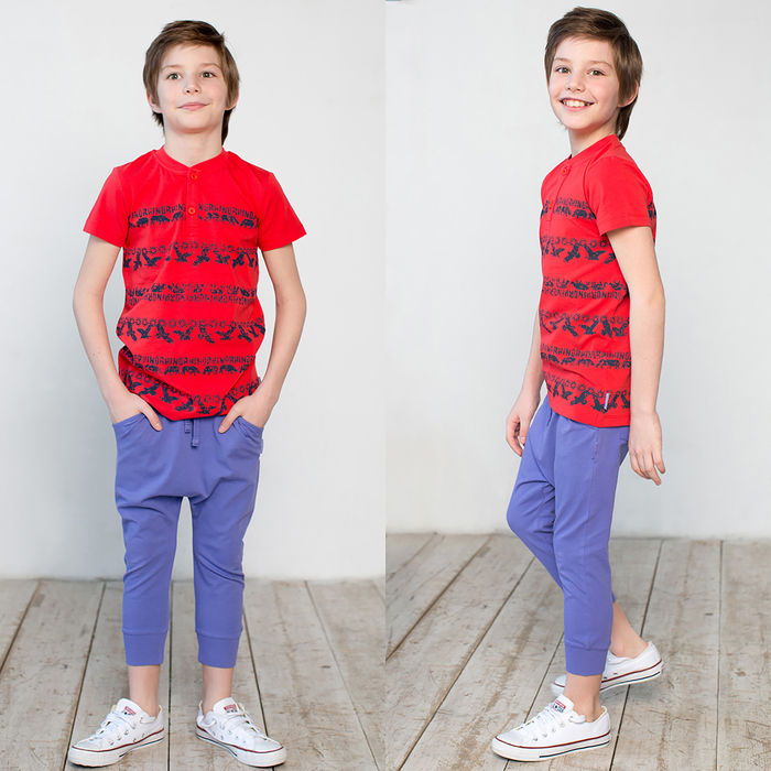 Бриджи для мальчика, рост 134 см, цвет фиолетовый 122-336-09