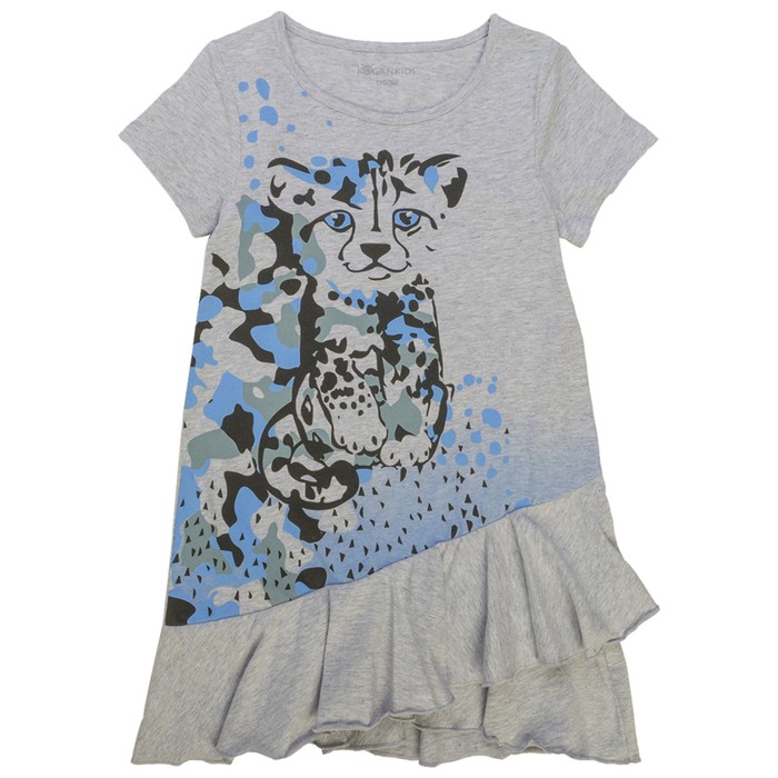 Платье для девочки, рост 128 см, цвет серый меланж 121-332-22