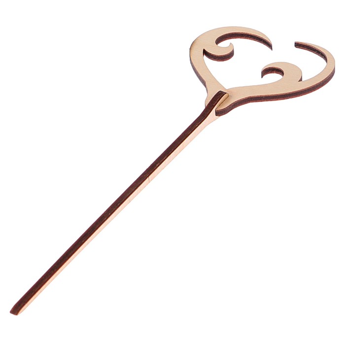 Топпер "Сердце-3" из фанеры, 6x6 см