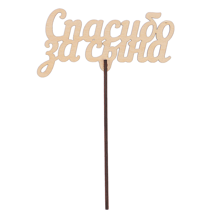 Топпер "Спасибо за сына" из фанеры, 12x7 см