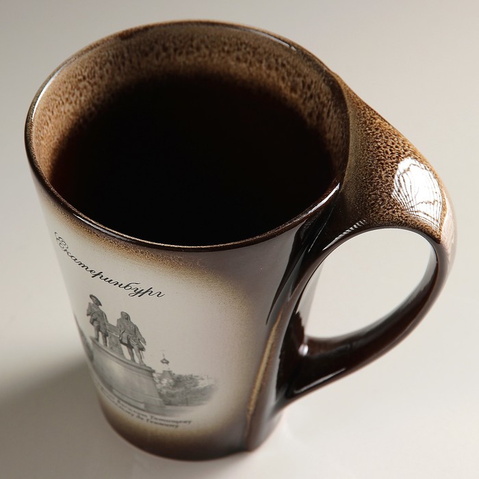 Кружка "Екатеринбург: Татищев и де Геннин" №003-404 коричневая