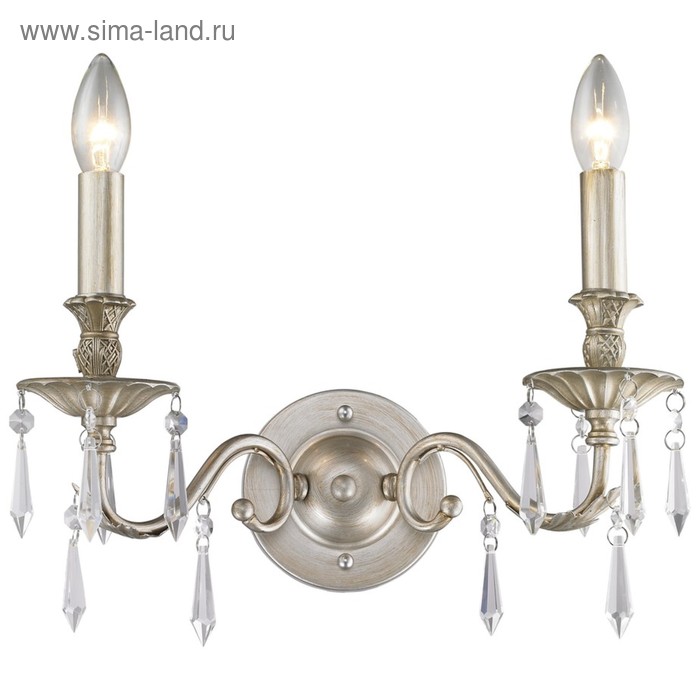 

Бра ADELE 2x40Вт E14 серебро 18,8x35,85x33,6см