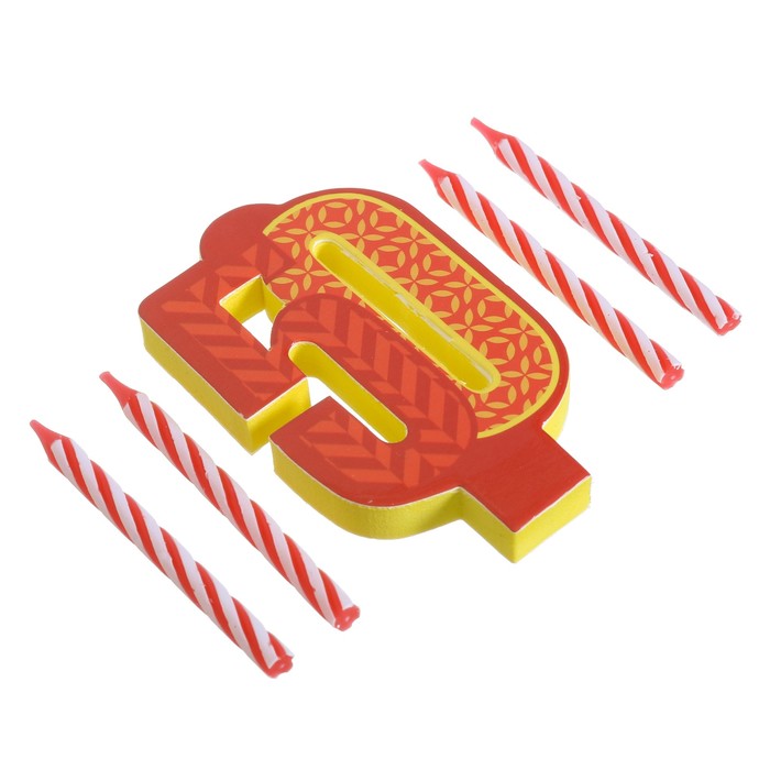 Свеча-EVA цифра 50 "С днем рождения"