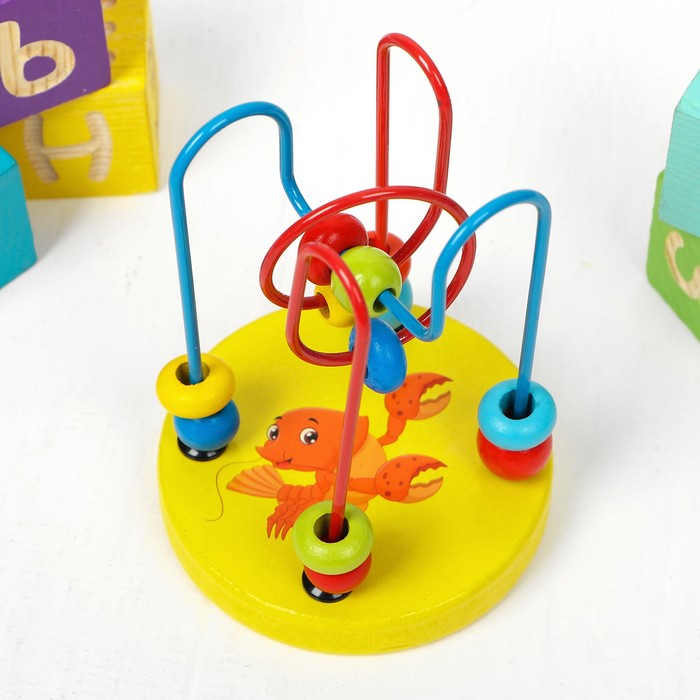 Серпантинка-лабиринт с пластиковыми бусинами "Крабик"