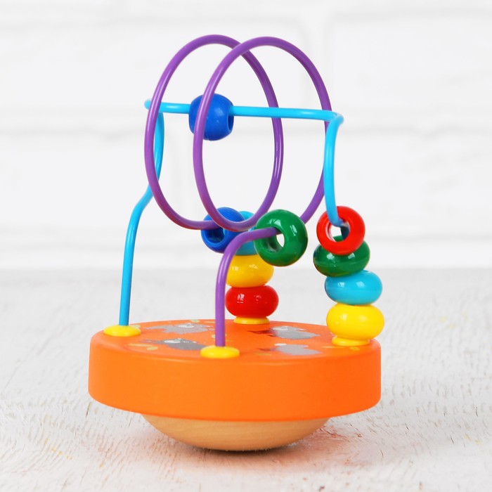 Серпантинка- неваляшка с пластиковыми бусинами "Мишки"