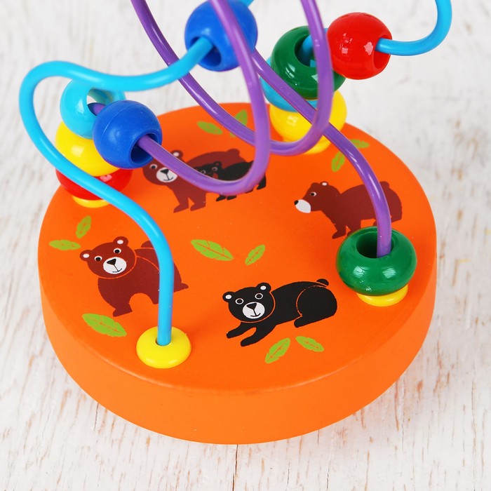 Серпантинка- неваляшка с пластиковыми бусинами "Мишки"