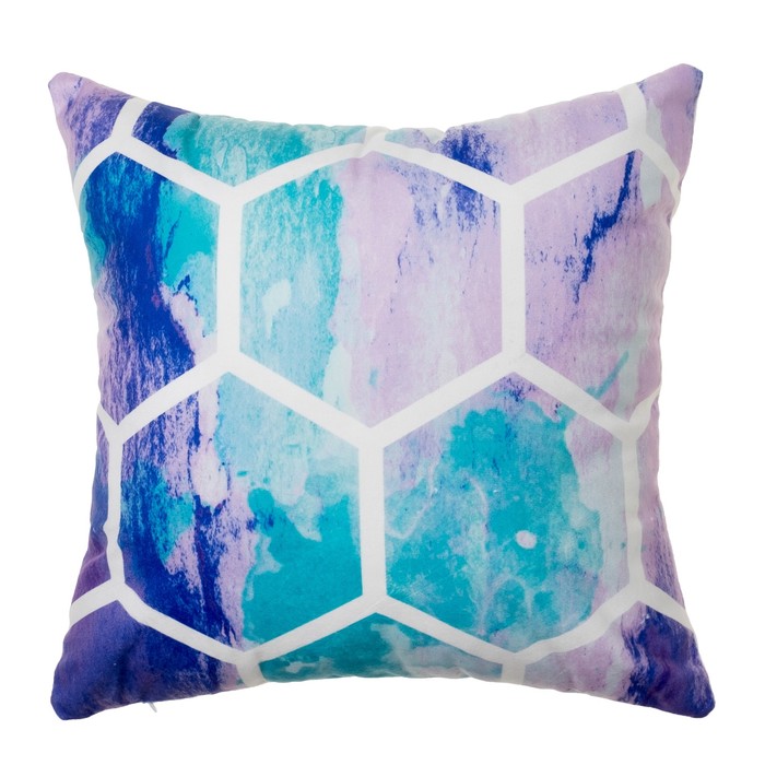 Наволочка декоративная Collorista "Соты" 40х40 см, велюр, 100% п/э