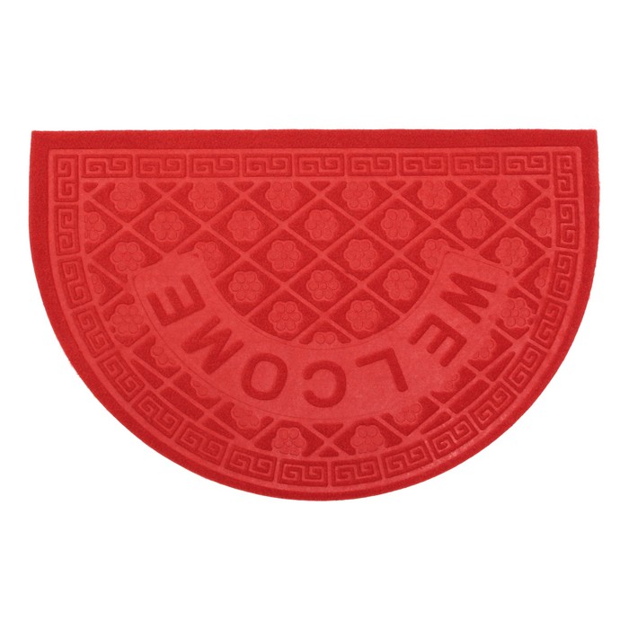 Коврик придверный полукруглый "Welcome Цветы", цвет МИКС