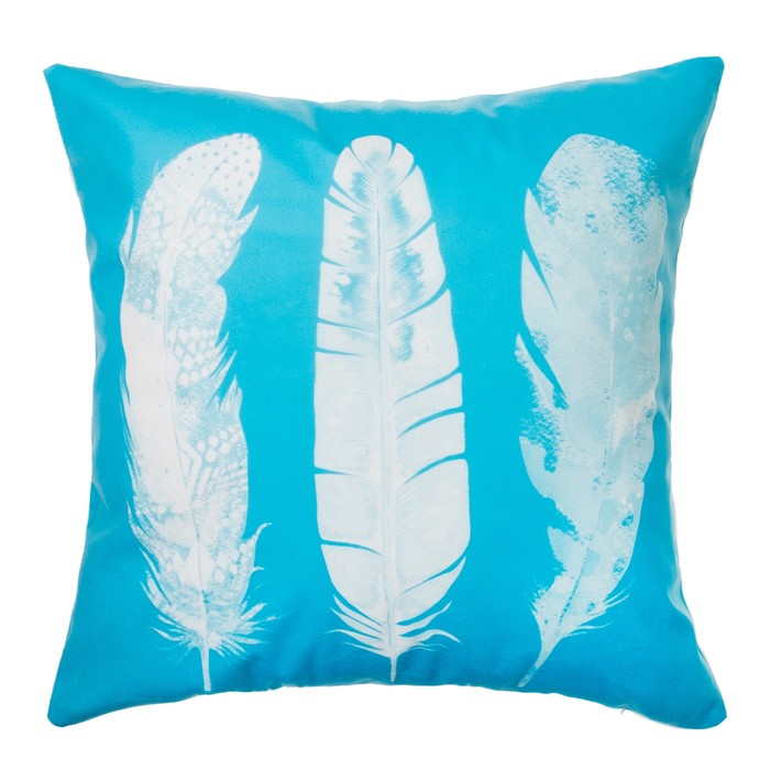 Наволочка декоративная Collorista "Перья" 40х40 см, велюр, 100% п/э