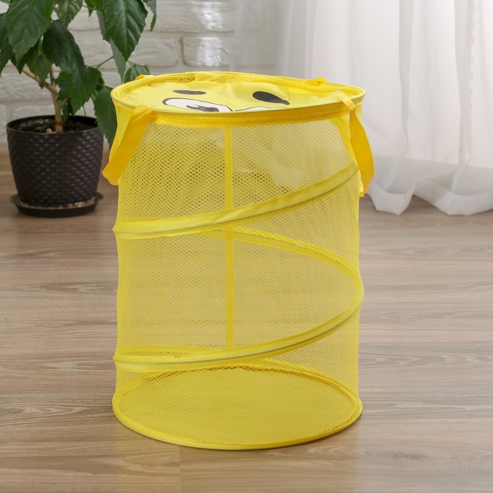 Корзина для игрушек "Смайл", с ручками и крышкой, 33 х 43 см