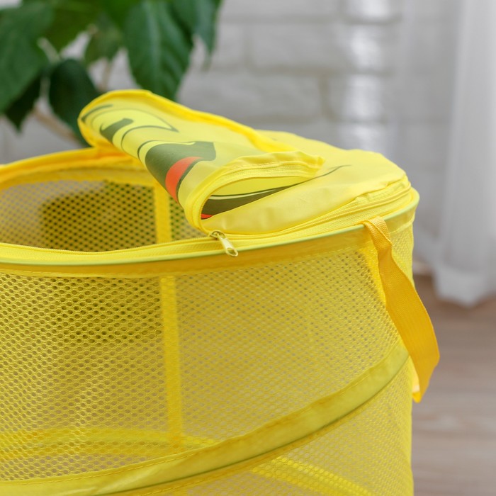 Корзина для игрушек "Смайл", с ручками и крышкой, 33 х 43 см