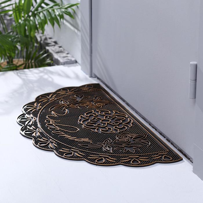 Коврик придверный полукруглый "Welcome", цвет МИКС