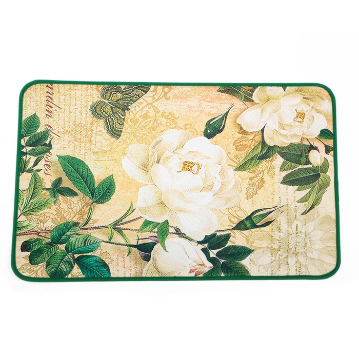 Коврик для ванной "Белые пионы"