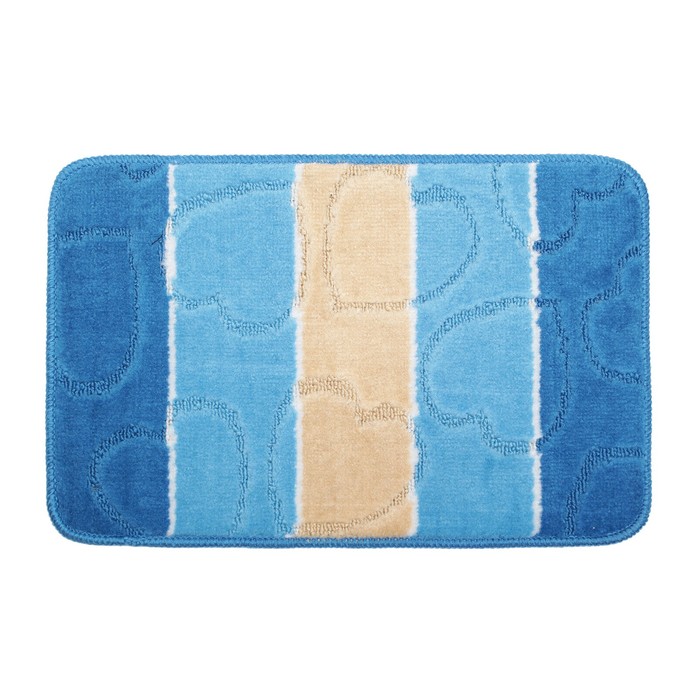 Коврик для ванной "Сердечки", цверт голубой