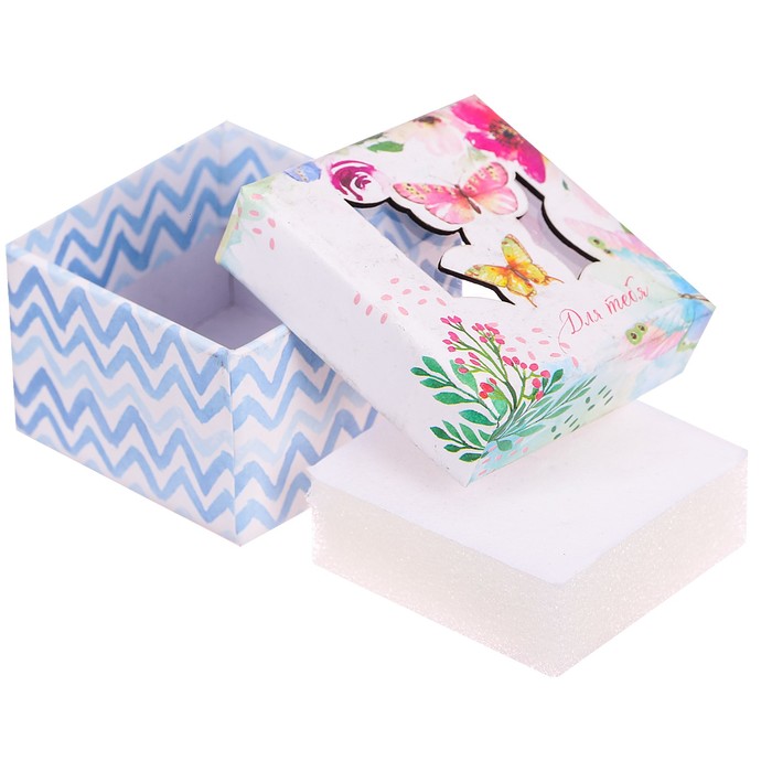 Коробочка под кольцо с лазерной резкой микс «Подарок для тебя», 5 х 5 х 3,5 см