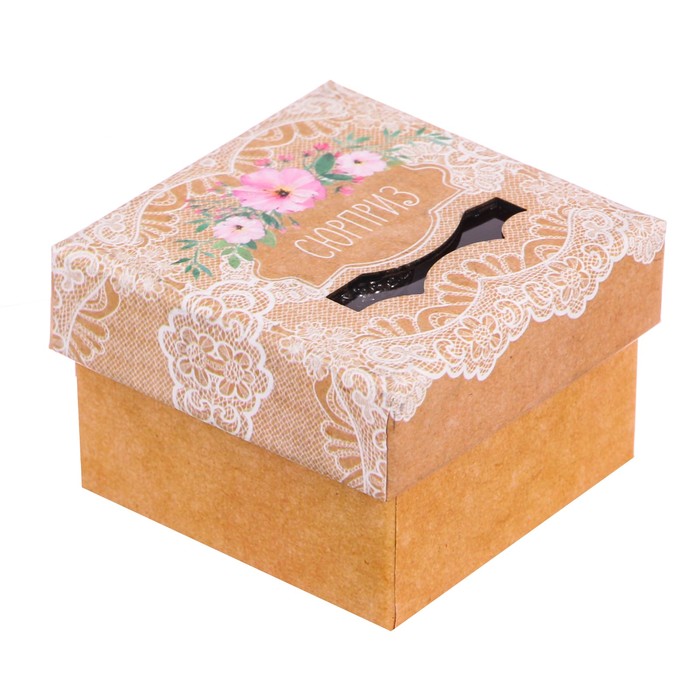 Коробочка под кольцо с лазерной резкой микс «Лучший подарок», 5 х 5 х 3,5 см