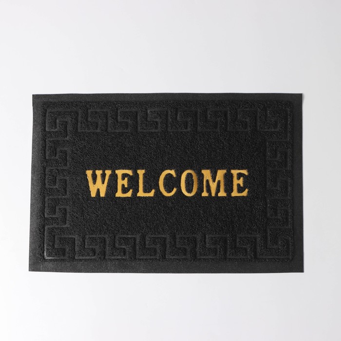 

Коврик придверный грязезащитный Доляна «Welcome. Меандр», 38×58 см, цвет МИКС