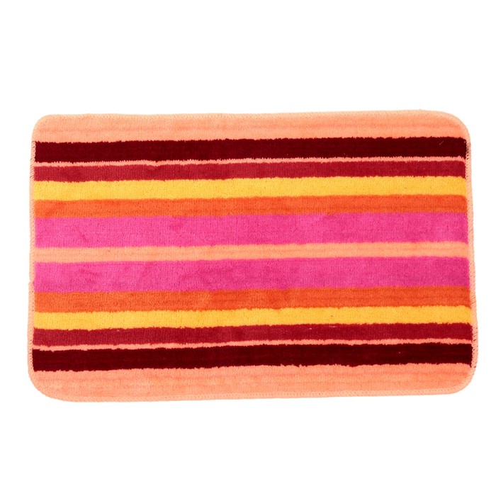 Набор ковриков для ванной и туалета 2 шт "Полоски", цвет оранжевый