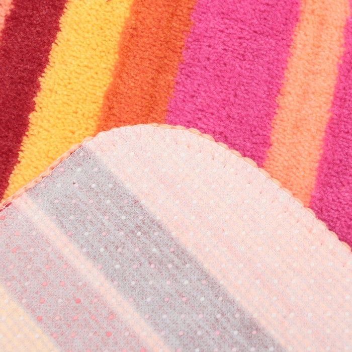 Набор ковриков для ванной и туалета 2 шт "Полоски", цвет оранжевый