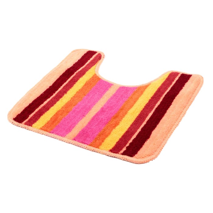 Набор ковриков для ванной и туалета 2 шт "Полоски", цвет оранжевый