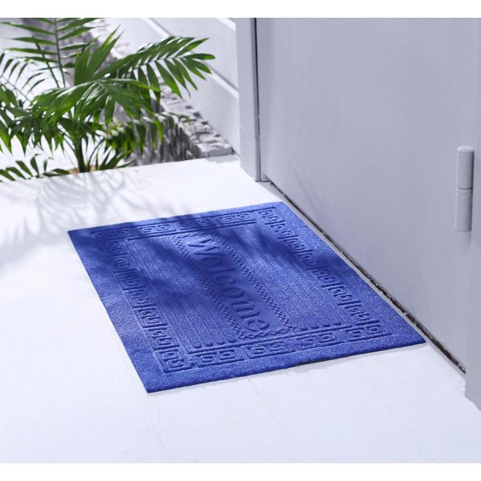 Коврик придверный "Меандр Welcome", без окантовки, цвет МИКС