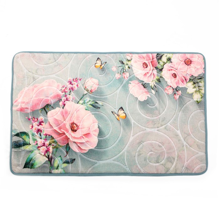 Коврик для ванной "Цветы на камнях"