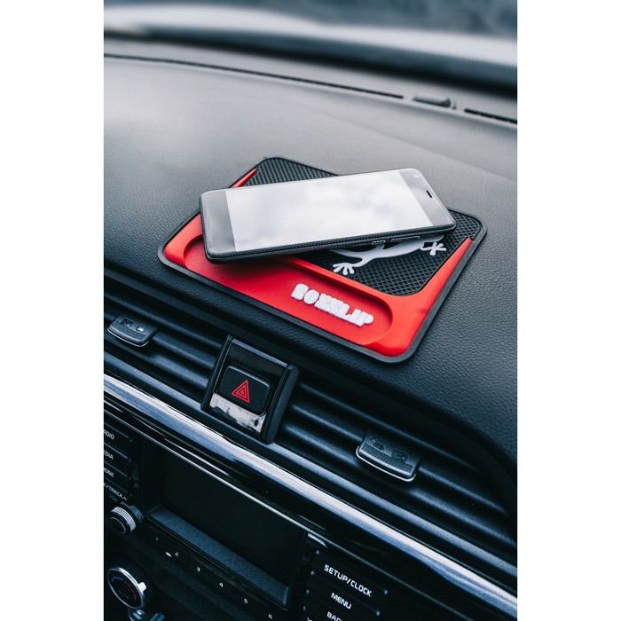 Коврик противоскользящий, NONSLIP, ящерка, черный с красным