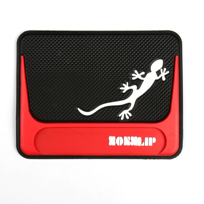 Коврик противоскользящий, NONSLIP, ящерка, черный с красным