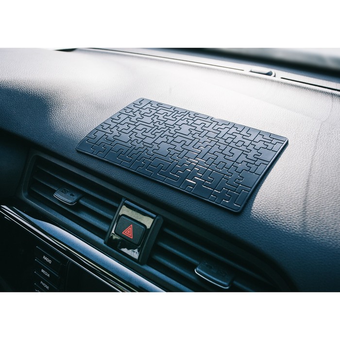 Коврик противоскользящий, пазлы, черный