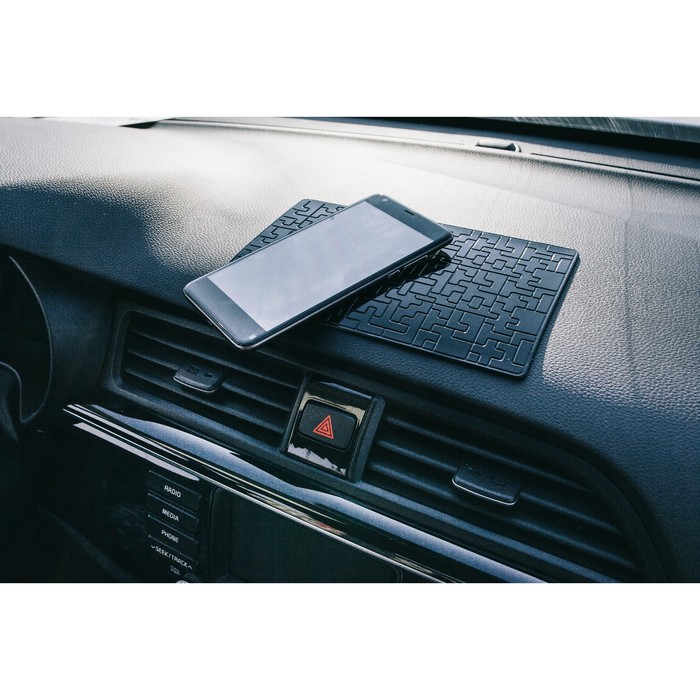 Коврик противоскользящий, пазлы, черный