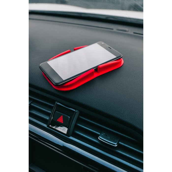 Коврик противоскользящий с держателем, красный