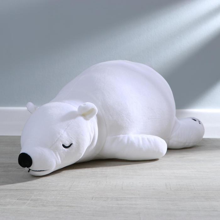 Мягкая игрушка "Мишка закрытые глазки", цвет белый