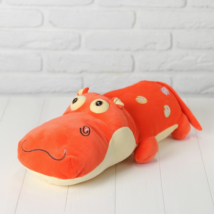 Мягкая игрушка "Весёлый бегемот", цвет оранжевый