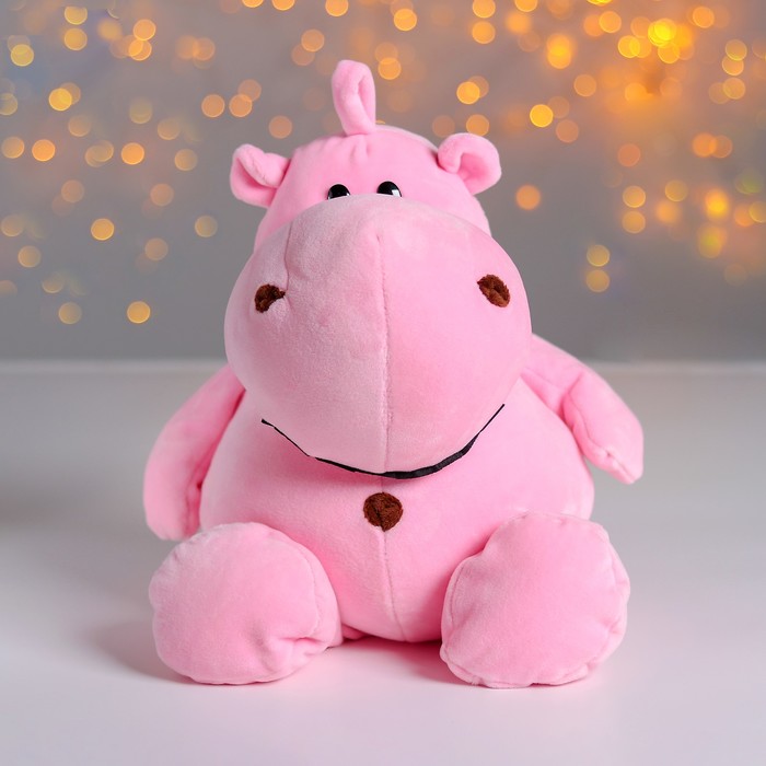 Мягкая игрушка "Бегемотик", цвет розовый, 30 см