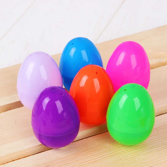 Основа для творчества "Яйцо", открывается, набор 6 шт, размер 1 шт 4*6 см, цвета МИКС