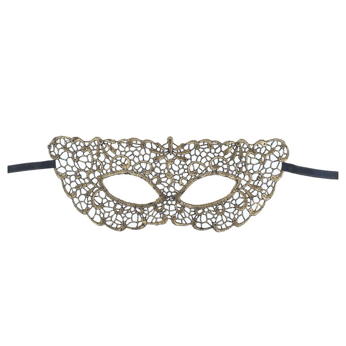 Карнавальная маска "Незнакомка" ажур, цвет золото
